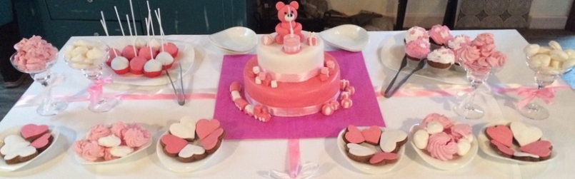 Кенди бар + Розовый торт на годик